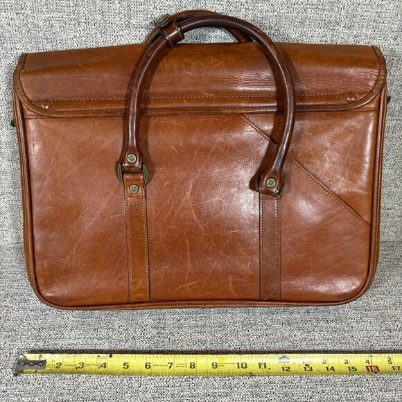 Vintage Wilson Leather Briefcase Tan Locks - Picture 2 of 9